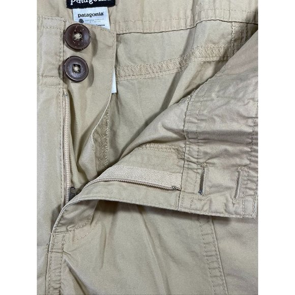 Patagonia Tan‎ Organic Cotton Outdoor Shorts Womens Sz 8 - Picture 3 of 9